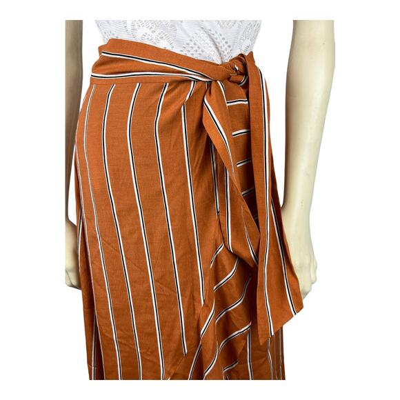 Leith Striped Wrap Skirt sz XS Rayon - Picture 2 of 9